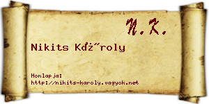 Nikits Károly névjegykártya