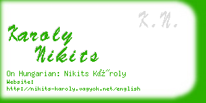 karoly nikits business card